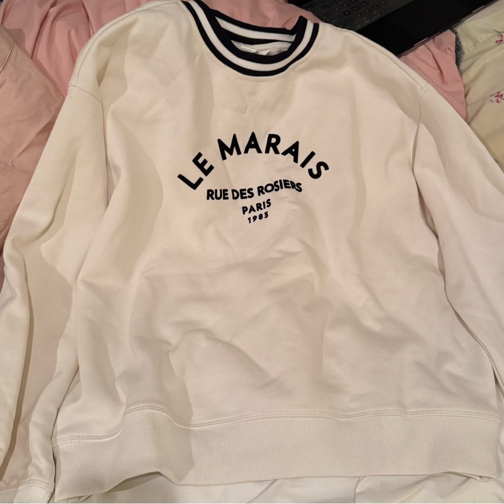 H&M Paris White Sweater